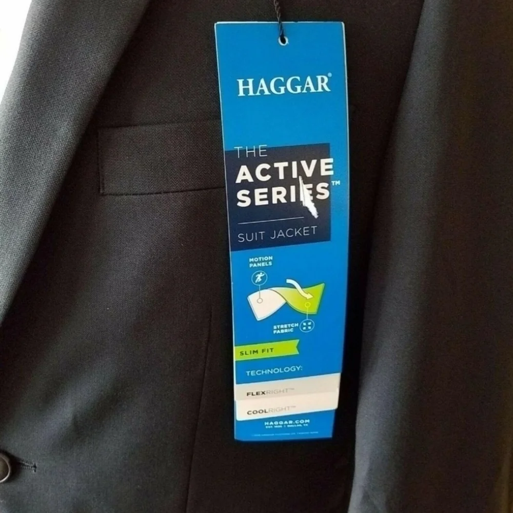 HAGGAR Slim Fit 2-Button Center Vent Sport C
